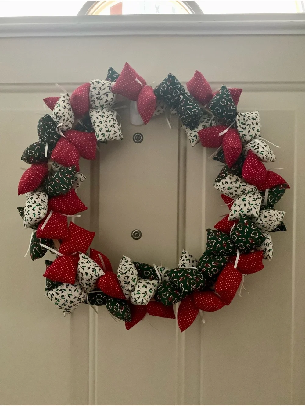 Vintage Style Festive Holiday Fabric Hanging Taiwan Handmade Wreath